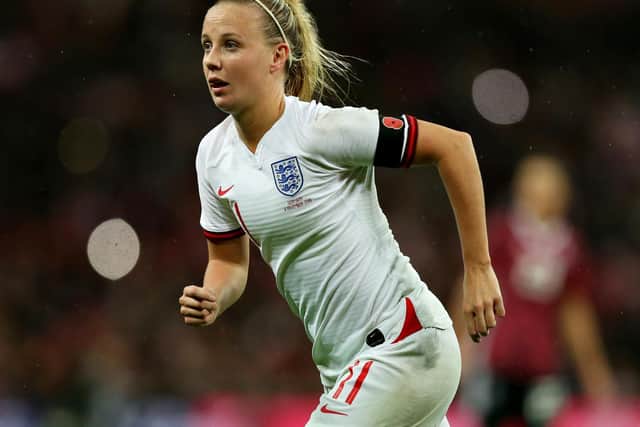 Mead in action for England. Picture: Getty