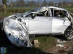 Damage caused in crash