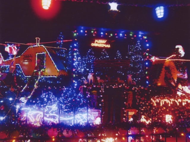 Tony Baker's home lit up last year