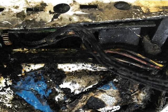 The remains of the power bank which caused the bin lorry fire