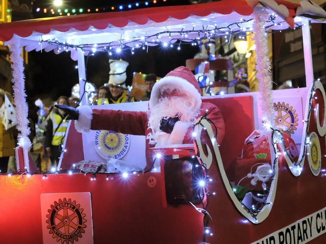 Santa was a welcome visitor to the festival, 195012q