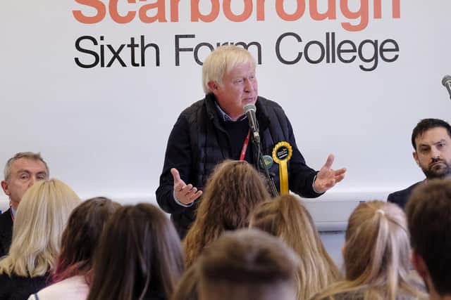 Lib Dem candidate Robert Graham Lockwood addressing the audience.