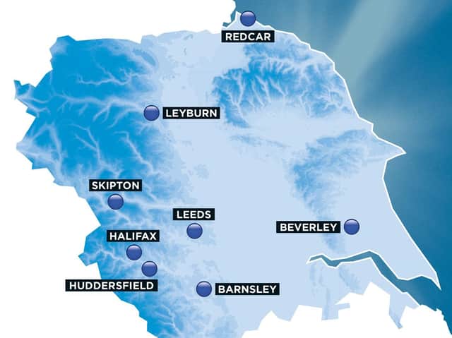 The Tour de Yorkshire 2020's host locations.