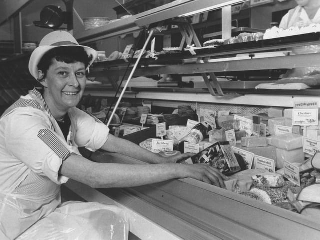 Brenda in the deli at Newby, in 1993
