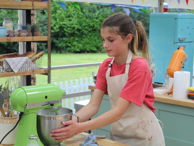 Concentrating on creating the perfect bake.