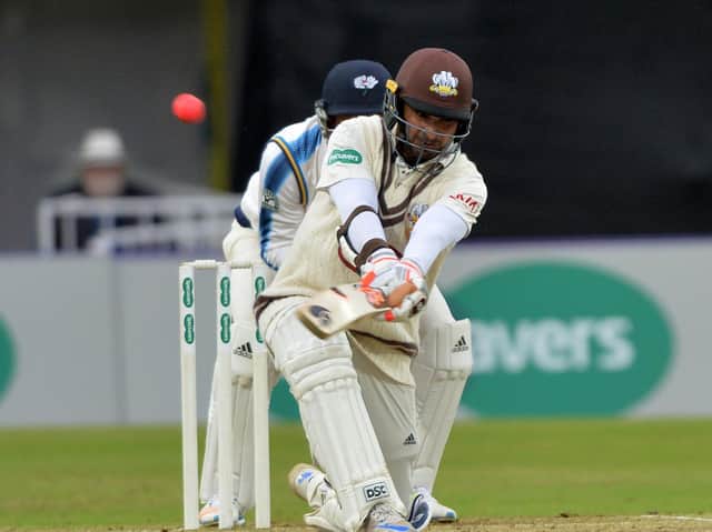 Kumar Sangakkara in action for Surrey against Yorkshire