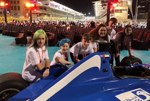 Scarborough UTC at the world finals of the F1 in Schools challenge in Abu Dhabi.