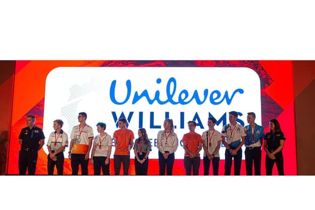 Hana Hinton, fourth from left, who has been selected to join the prestigious Unilever Williams Engineering Academy.