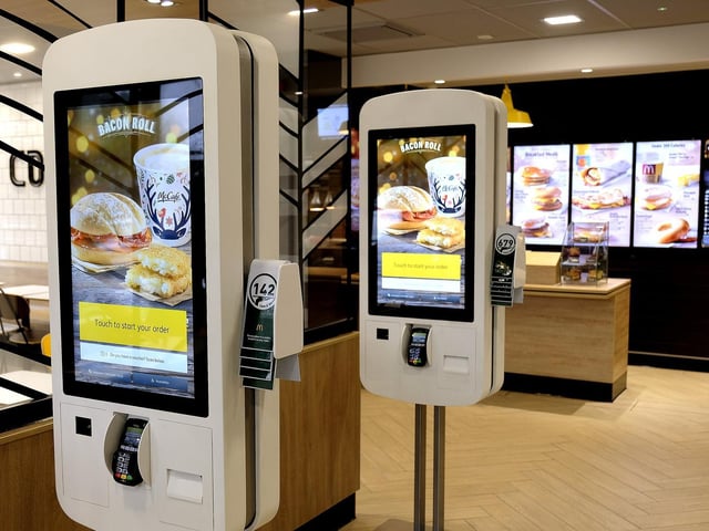 Digital order screens.