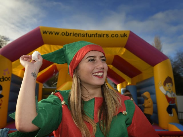 Elfie funfair fun with Holly Jukes.