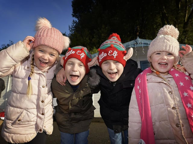 Santa's little helpers Isabella, Alfred, Jack and Amelia.