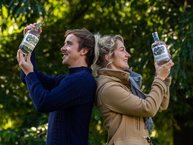 Exhibitors Jessica Slater and Luke Pentith from Whitby Distillery.