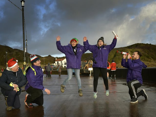 Organisers from Saint Catherine's on the start line.