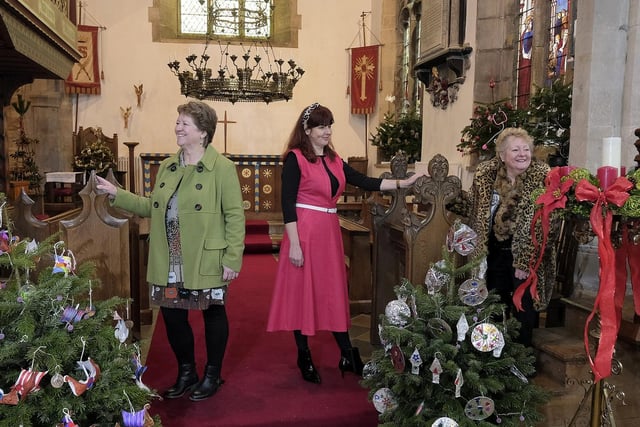 Sue Thomson, Vicki Rowland and Trish Lake at All Saints Church.