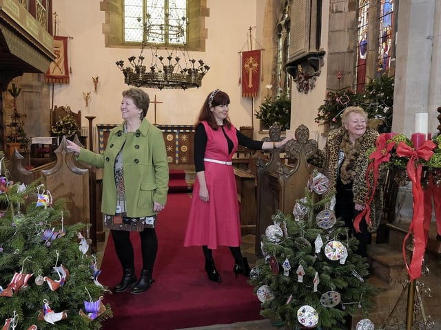 Sue Thomson, Vicki Rowland and Trish Lake at All Saints Church.