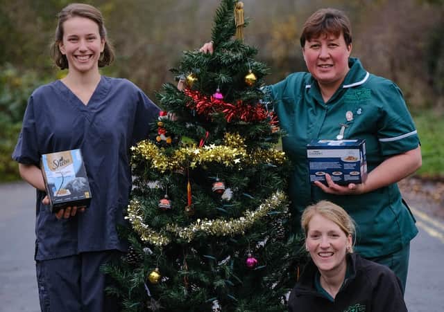 Staff at the Mount Veterinary Group in Malton who have launched a Christmas appeal at the practice.