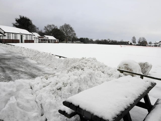 It was snow balls rather than sports balls at Ayton Sports Club in 2013.