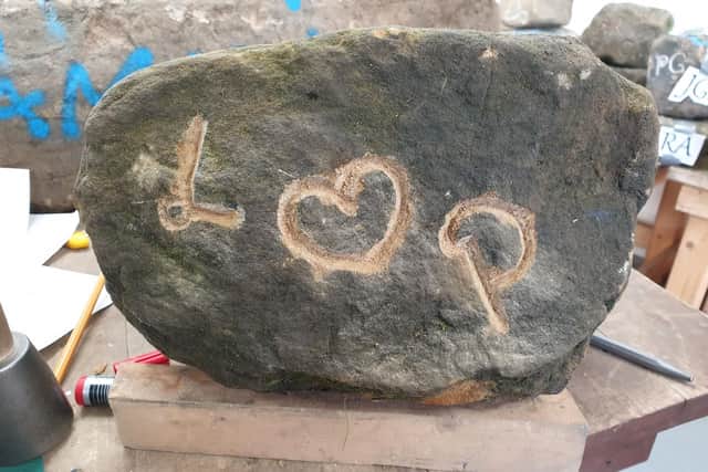 The stone made by Scarborough News reporter Louise Perrin