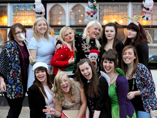 The Harbour Bar girls outside the Newcastle Packet.