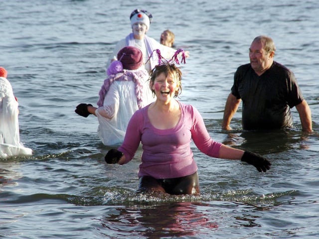Braving the bracing North Sea waters!