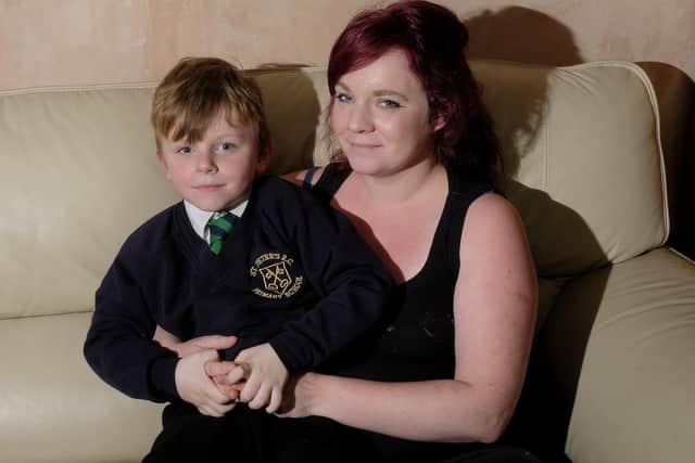Rachel Hurst with her son Leo, six.