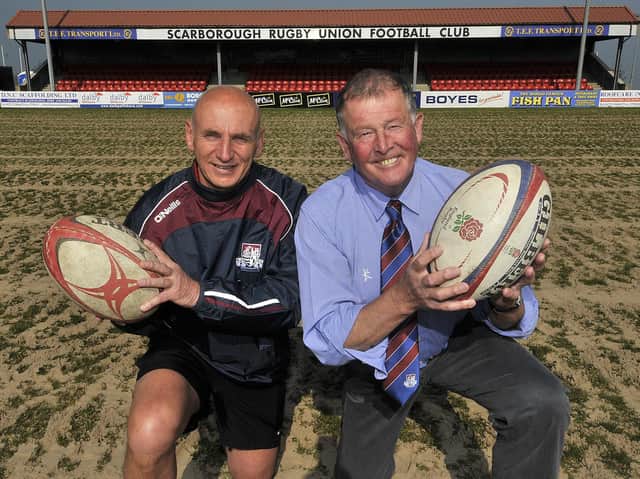 Scarborough RUFC's Mike Holder (right) with coach Simon Smith