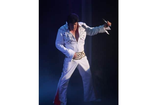 Tony as Elvis on stage. Picture from Tony Skingle.