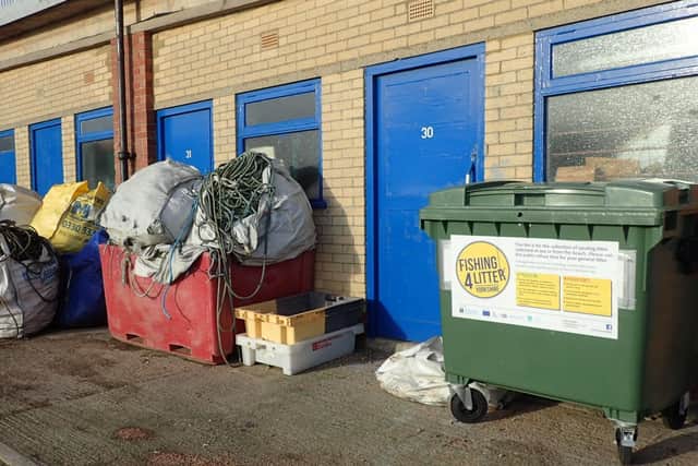 The Fishing for Litter bins in Bridlington. Picture: Yorkshire Wildlife Trust.