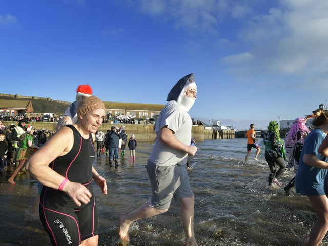 A shark spotted in the water.