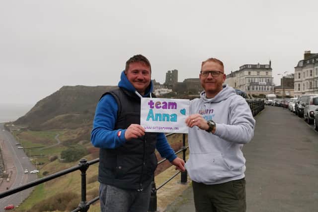 From left Jamie Dodds and Lee Sunderland, at the start of their walk. Picture from Lee Sunderland.