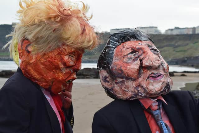 The papier mache masks. Picture by Briony Wilson