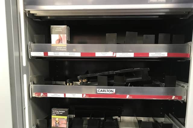 The suspect made off with cigarettes.