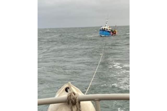 Azalea being towed. Picture: RNLI