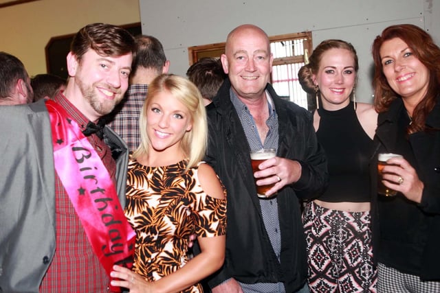 Stuey, Jane, Steve, Holly and Amy celebrating Stuey's birthday.
