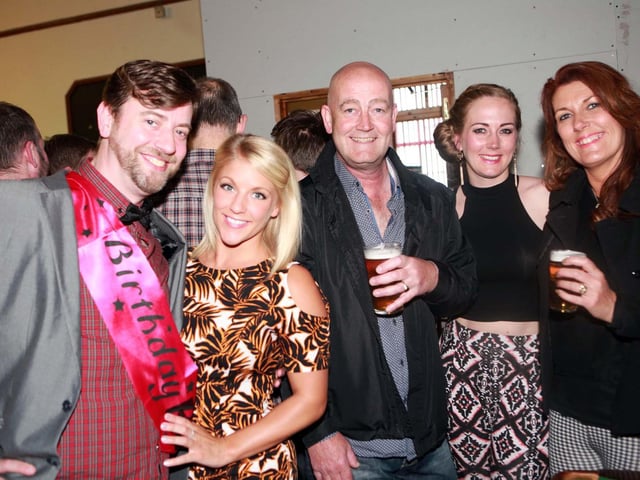 Stuey, Jane, Steve, Holly and Amy celebrating Stuey's birthday.