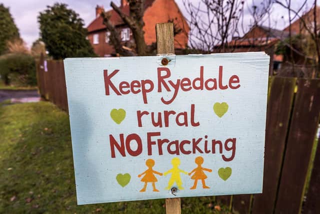 Anti-fracking poster in Kirby Misperton