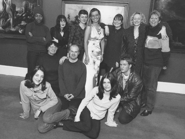 Fashion students from Yorkshire Coast College are pictured with just one example of the outfits, centre back, they were taking to the BBC Clothes Show Live at the NEC. Photo taken November 1997.