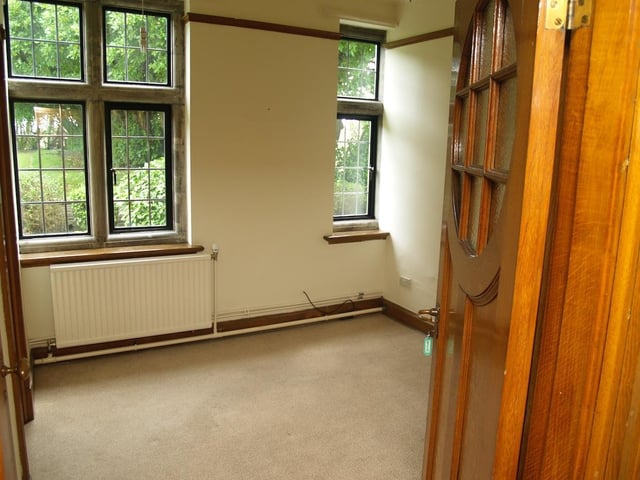 The leaded windows are a feature of the house.