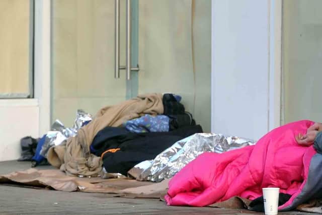 Rough sleepers in Yorkshire. Stock picture