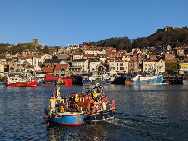 Filey lifeboat's rescue operation. Picture by Chris Burrows.