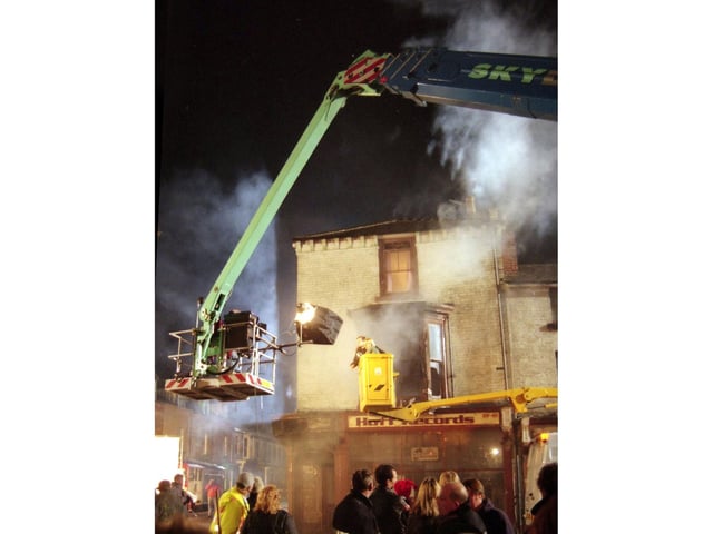 You remember the town transforming into a film set when Little Voice filmed. Here Jane Horrocks and Ewan McGregor are filmed in Trafalgar Street West in 1997.