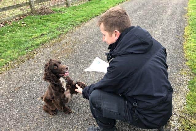 PD Barney receiving his certificate. Picture from North Yorkshire Police