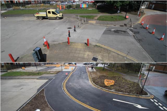 Station Plaza before, top and now, bottom. Pictures from East Riding Council