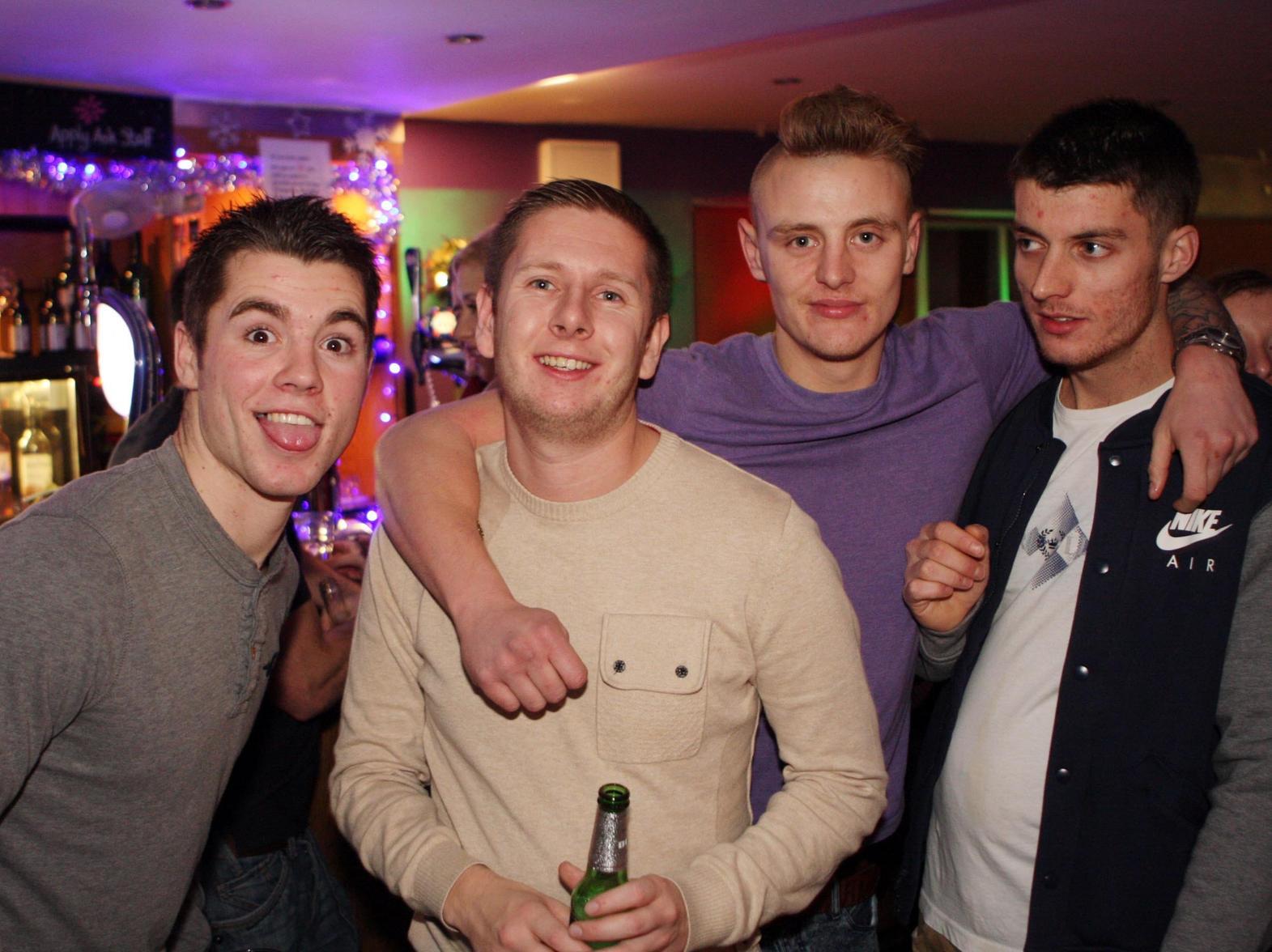 Dave, Foster, Connor and Dec in the George.
