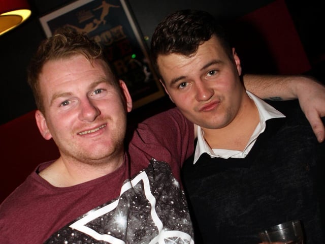 Costi and Tom in Blue Lounge.