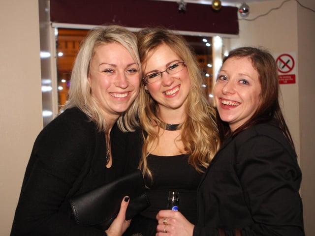 Sophie, Lidia and Lorilee enjoying a drink in the George.