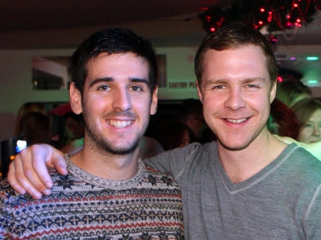 Pals Martin and Tom enjoying a night out in Soba.