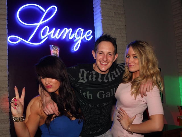 Louisa, Chris and Nikki on a work night out in Blue Lounge.