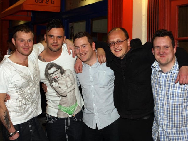 Jason, Kempy, Carlos, Steve and Paul in Bar 2B.