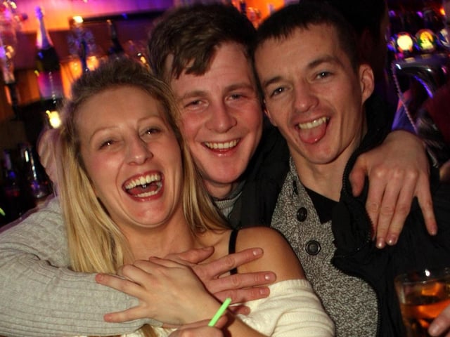 Danielle, Dave and Liam in the George.